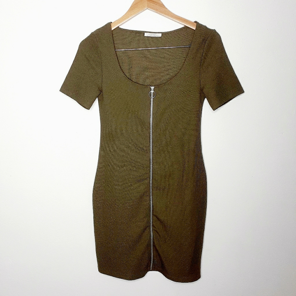 Zara Trafaluc Dress Army Olive Green Size Small